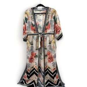 Lightweight Floral Bohemian Robe Swim Cover from Jealous Tomato Sz S